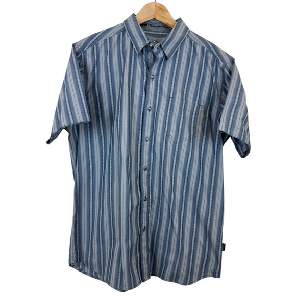 Kuhl Born in the Mountains Men's L Blue Striped Comfort Shirt - Picture 1 of 9